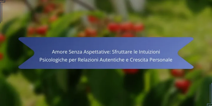 Amore Senza Aspettative: Sfruttare le Intuizioni Psicologiche per Relazioni Autentiche e Crescita Personale