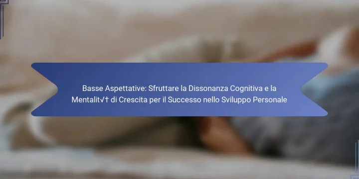 Basse Aspettative: Sfruttare la Dissonanza Cognitiva e la Mentalità di Crescita per il Successo nello Sviluppo Personale