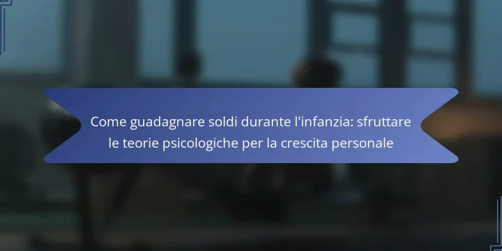 Come guadagnare soldi durante l’infanzia: sfruttare le teorie psicologiche per la crescita personale