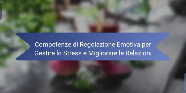Competenze di Regolazione Emotiva per Gestire lo Stress e Migliorare le Relazioni
