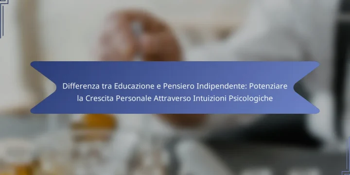 Differenza tra Educazione e Pensiero Indipendente: Potenziare la Crescita Personale Attraverso Intuizioni Psicologiche