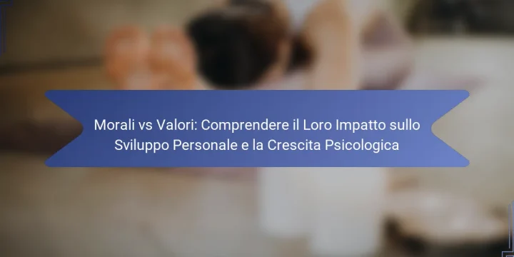 Morali vs Valori: Comprendere il Loro Impatto sullo Sviluppo Personale e la Crescita Psicologica