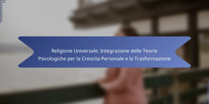 Religione Universale: Integrazione delle Teorie Psicologiche per la Crescita Personale e la Trasformazione