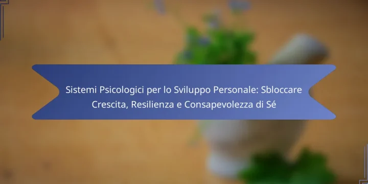 Sistemi Psicologici per lo Sviluppo Personale: Sbloccare Crescita, Resilienza e Consapevolezza di Sé