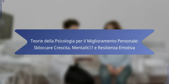 Teorie della Psicologia per il Miglioramento Personale: Sbloccare Crescita, Mentalità e Resilienza Emotiva