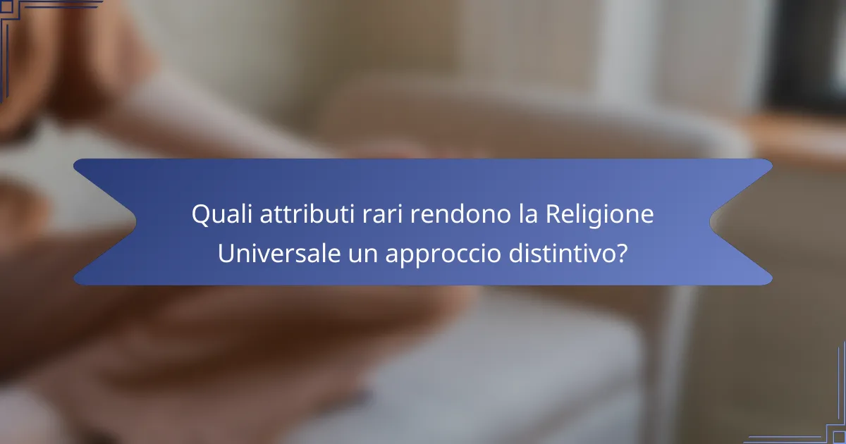 Quali attributi rari rendono la Religione Universale un approccio distintivo?