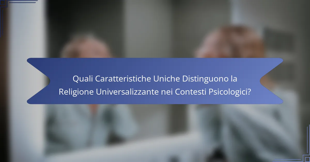 Quali Caratteristiche Uniche Distinguono la Religione Universalizzante nei Contesti Psicologici?