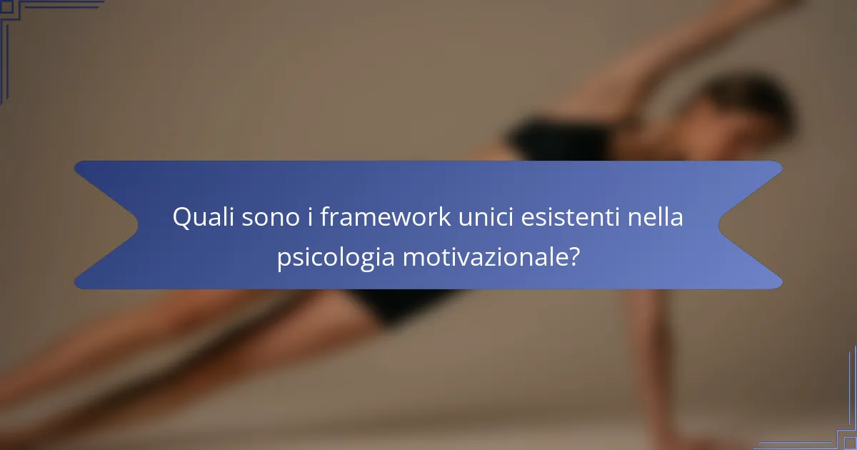 Quali sono i framework unici esistenti nella psicologia motivazionale?