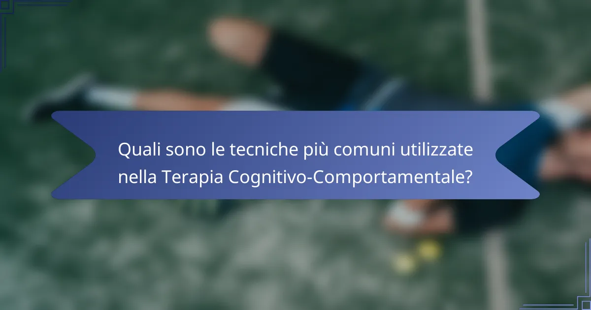 Quali sono le tecniche più comuni utilizzate nella Terapia Cognitivo-Comportamentale?
